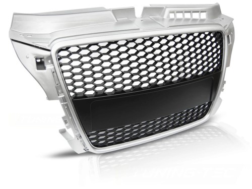 ATRAPA GRILL SILVER AUDI A3 8P SPORT 04.08-07.12 PLASTER MIDOU