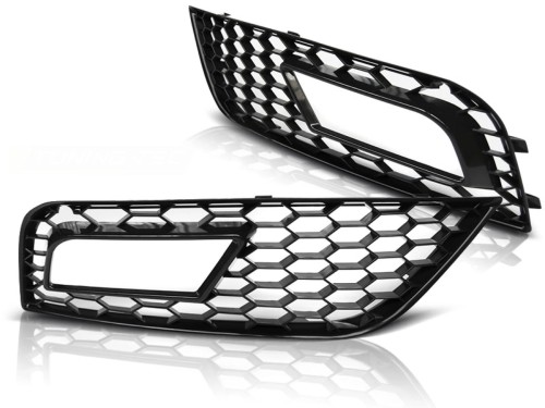 RAMKI HALOGENÓW RS4 LOOK CZARNY POŁYSK AUDI A4 (B8) 11-15