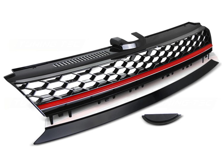 ATRAPA GRILL BLACK RED VW GOLF 7 13-17 GTI LOOK
