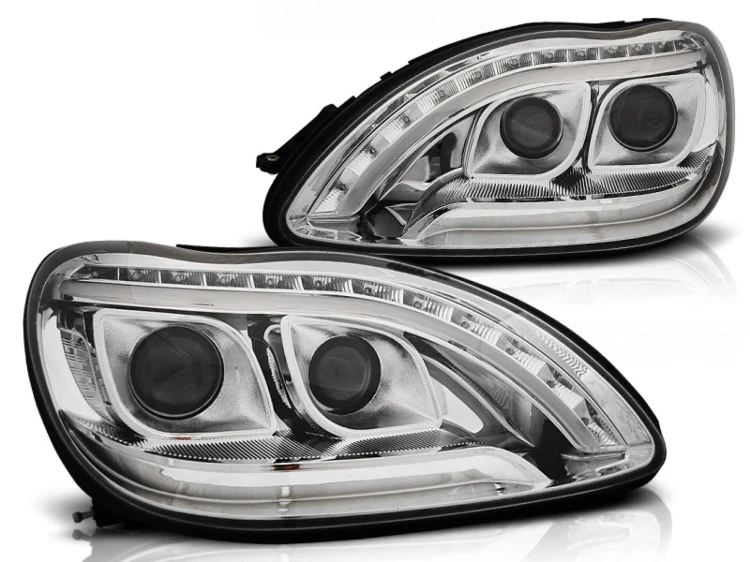 LAMPY PRZEDNIE REFLEKTORY CHROME MERCEDES W220 S-KLASA 09.98-05.05