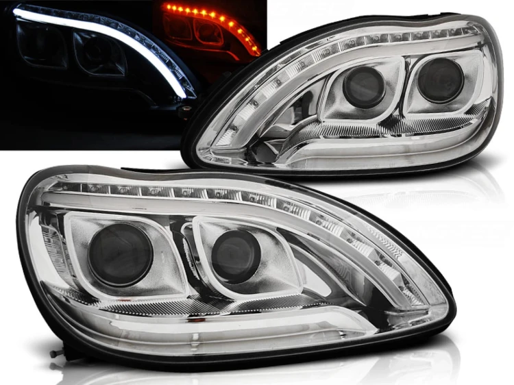 LAMPY PRZEDNIE REFLEKTORY CHROME MERCEDES W220 S-KLASA 09.98-05.05