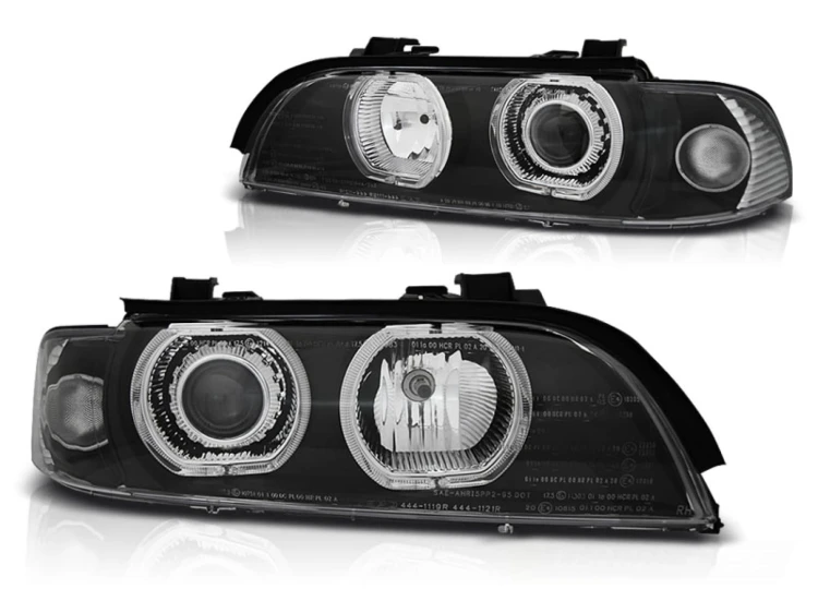 LAMPY PRZEDNIE REFLEKTORY ANGEL EYES LED BLACK BMW SERII 5 E39 95-03 LED