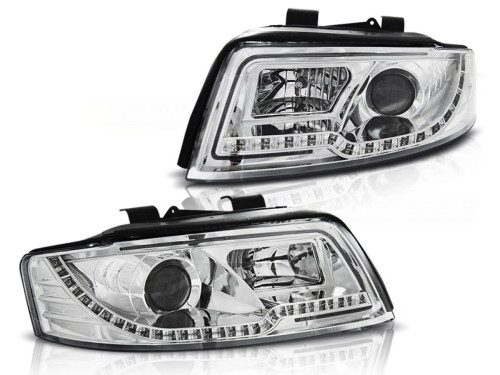LAMPY PRZEDNIE REFLEKTORY CHROME AUDI A4 10.00-10.04 LED