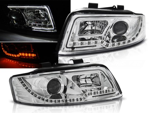 LAMPY PRZEDNIE REFLEKTORY CHROME AUDI A4 10.00-10.04 LED
