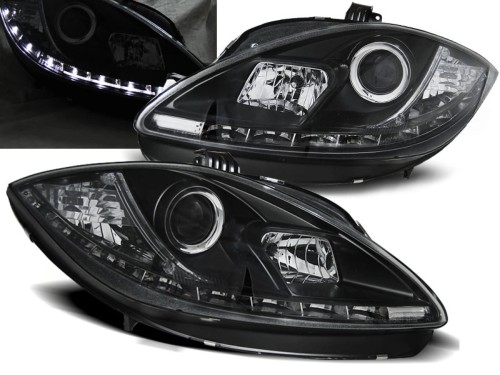 LAMPY PRZEDNIE REFLEKTORY BLACK SEAT LEON ALTEA 09-12 LED