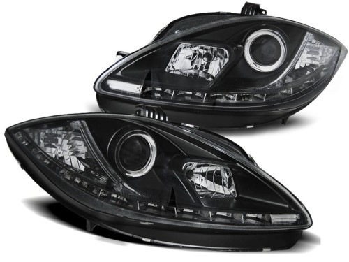 LAMPY PRZEDNIE REFLEKTORY BLACK SEAT LEON ALTEA 09-12 LED