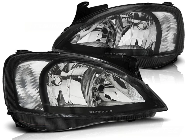 LAMPY PRZEDNIE REFLEKTORY OPEL CORSA C 11.00-09.06 BLACK