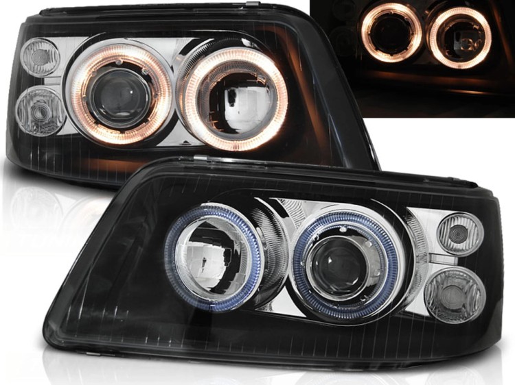 LAMPY PRZEDNIE REFLEKTORY ANGEL EYES BLACK VW T5 04.03-08.09