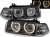 LAMPY PRZEDNIE REFLEKTORY ANGEL EYES BLACK BMW E36 90-99 COUPE CABRIO