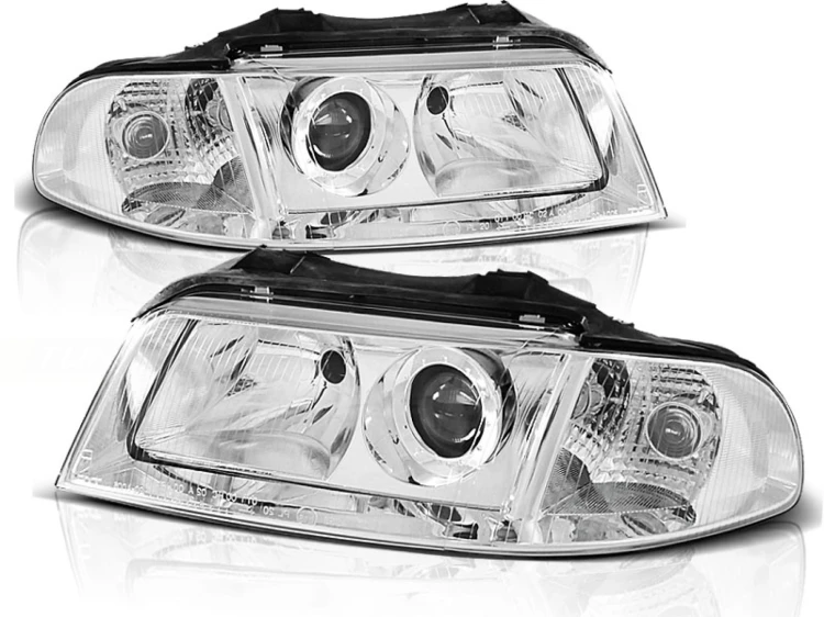 LAMPY PRZEDNIE REFLEKTORY CHROME AUDI A4 01.99-11.00
