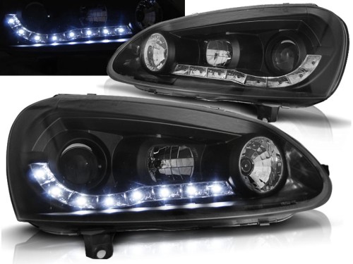 LAMPY PRZEDNIE REFLEKTORY BLACK VW GOLF 5 LED