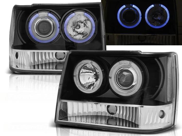LAMPY PRZEDNIE REFLEKTORY JEEP GRAND CHEROKEE 93-98 BLACK