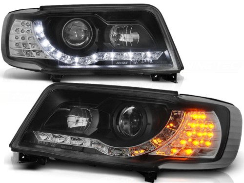 LAMPY PRZEDNIE REFLEKTORY BLACK AUDI 100 C4 12.90-06.94 LED
