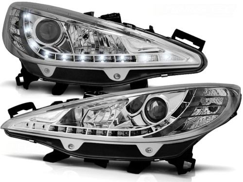 LAMPY PRZEDNIE REFLEKTORY PEUGEOT 207 05.06-06.12 CHROME