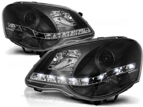LAMPY PRZEDNIE REFLEKTORY BLACK VW POLO 9N3 04.05-09 LED