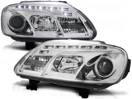 LAMPY PRZEDNIE REFLEKTORY CHROME VW TOURAN 03-06 / CADDY LED
