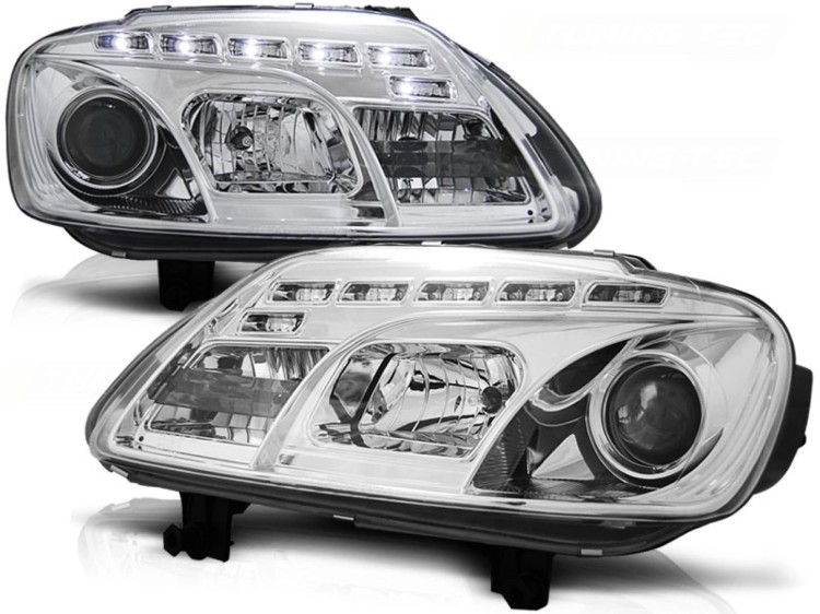 LAMPY PRZEDNIE REFLEKTORY CHROME VW TOURAN 03-06 / CADDY LED