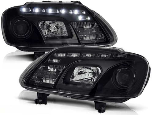 LAMPY PRZEDNIE REFLEKTORY BLACK VW TOURAN 02.03-10.06 / CADDY LED