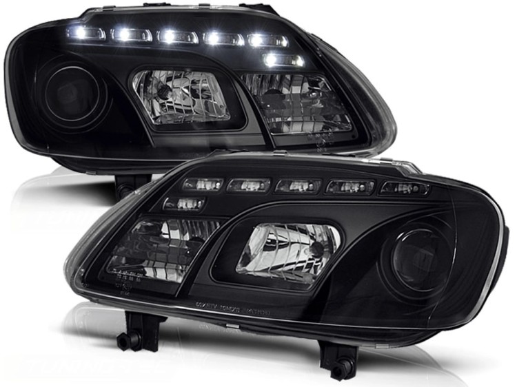 LAMPY PRZEDNIE REFLEKTORY BLACK VW TOURAN 02.03-10.06 / CADDY LED