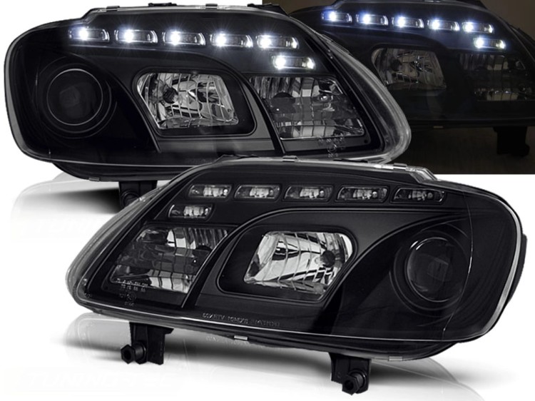 LAMPY PRZEDNIE REFLEKTORY BLACK VW TOURAN 02.03-10.06 / CADDY LED