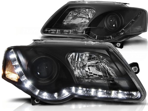LAMPY PRZEDNIE REFLEKTORY BLACK VW PASSAT B6 3C 05-10 LED
