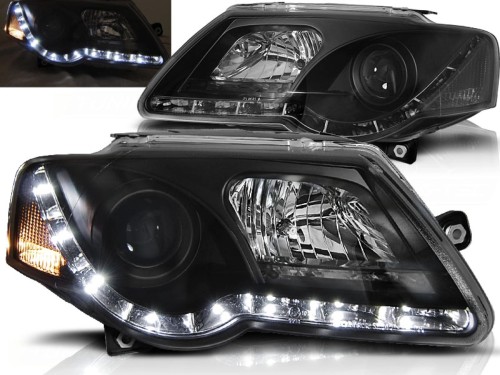 LAMPY PRZEDNIE REFLEKTORY BLACK VW PASSAT B6 3C 05-10 LED