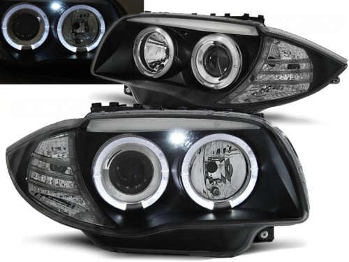 LAMPY PRZEDNIE REFLEKTORY ANGEL EYES BLACK BMW SERII 1 E87/E81/82/88 04-11