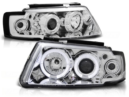 LAMPY PRZEDNIE REFLEKTORY ANGEL EYES CHROME VW PASSAT B5 3B 11.96-08.00