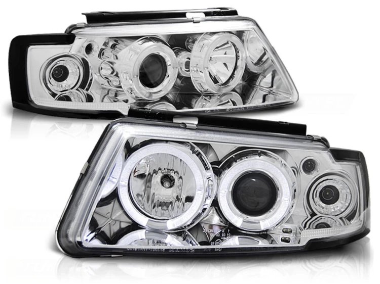 LAMPY PRZEDNIE REFLEKTORY ANGEL EYES CHROME VW PASSAT B5 3B 11.96-08.00
