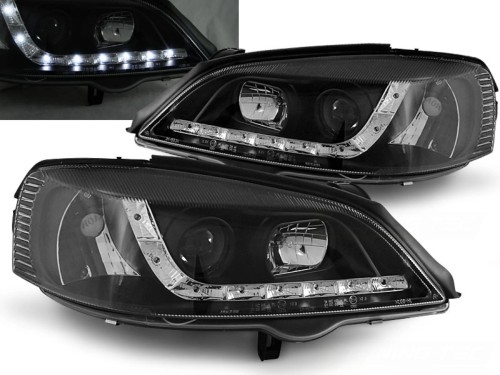 LAMPY PRZEDNIE REFLEKTORY OPEL ASTRA G 09.97-02.04 DAYLIGHT BLACK