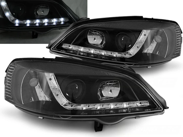 LAMPY PRZEDNIE REFLEKTORY OPEL ASTRA G 09.97-02.04 DAYLIGHT BLACK
