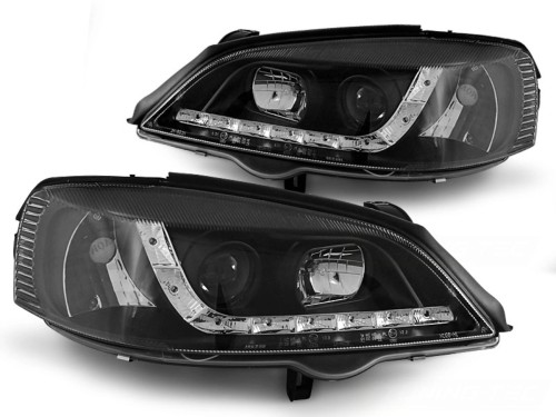 LAMPY PRZEDNIE REFLEKTORY OPEL ASTRA G 09.97-02.04 DAYLIGHT BLACK