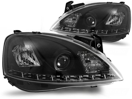 LAMPY PRZEDNIE REFLEKTORY OPEL CORSA C 11.00-09.06 BLACK