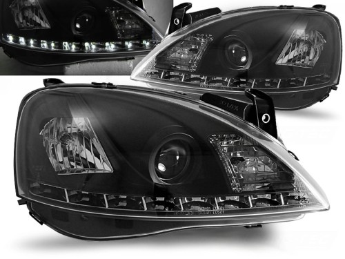 LAMPY PRZEDNIE REFLEKTORY OPEL CORSA C 11.00-09.06 BLACK