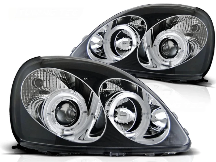 LAMPY PRZEDNIE REFLEKTORY TOYOTA YARIS 99-03 ANGEL EYES BLACK