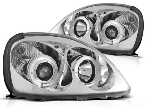 LAMPY PRZEDNIE REFLEKTORY TOYOTA YARIS 99-03 ANGEL EYES CHROME