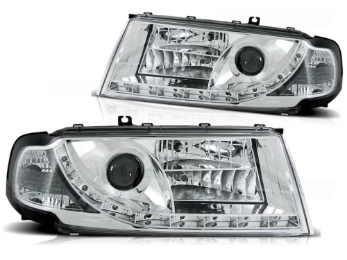 LAMPY PRZEDNIE REFLEKTORY CHROME SKODA OCTAVIA I 08.00-10 LED