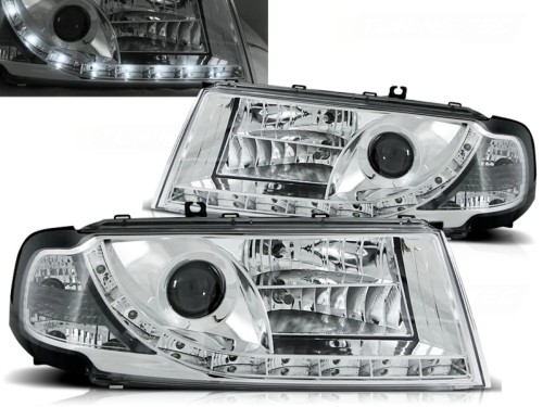 LAMPY PRZEDNIE REFLEKTORY CHROME SKODA OCTAVIA I 08.00-10 LED