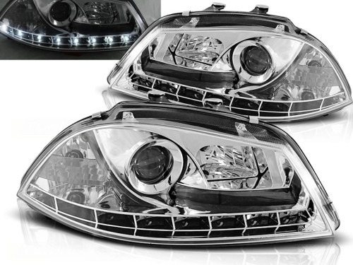 LAMPY PRZEDNIE REFLEKTORY CHROME SEAT IBIZA 6L 04.02-08 LED