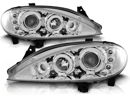 LAMPY PRZEDNIE REFLEKTORY RENAULT MEGANE 03.99-10.02 ANGEL EYES CHROME