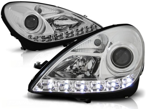 LAMPY PRZEDNIE REFLEKTORY CHROME MERCEDES R171 SLK 04-11 LED