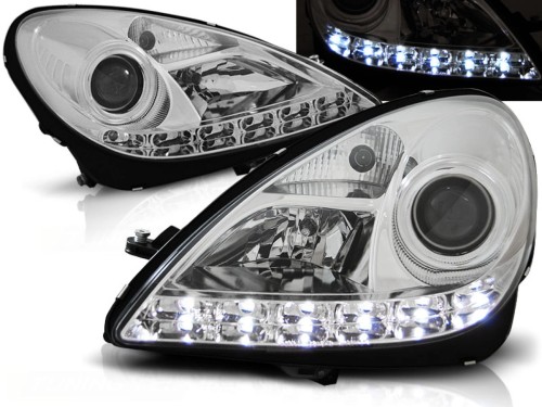 LAMPY PRZEDNIE REFLEKTORY CHROME MERCEDES R171 SLK 04-11 LED