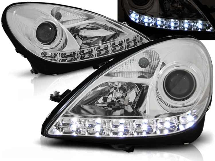 LAMPY PRZEDNIE REFLEKTORY CHROME MERCEDES R171 SLK 04-11 LED