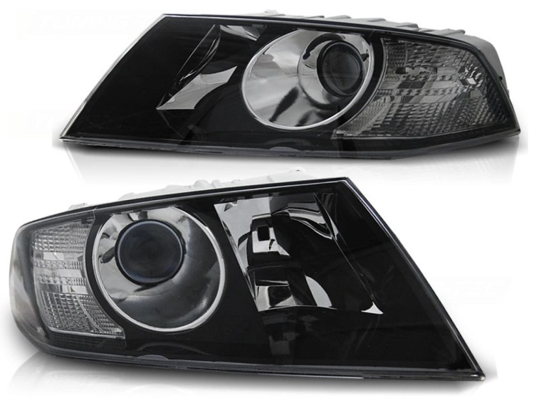 LAMPY PRZEDNIE REFLEKTORY BLACK SKODA OCTAVIA 04-08