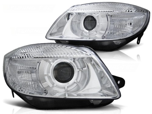 LAMPY PRZEDNIE REFLEKTORY CHROME SKODA FABIA 07-03.10 ROOMSTER 06-03.10