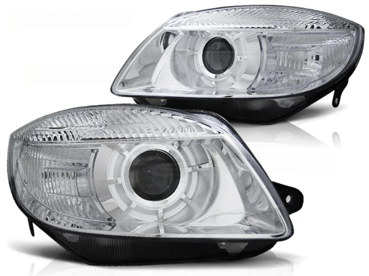 LAMPY PRZEDNIE REFLEKTORY CHROME SKODA FABIA 07-03.10 ROOMSTER 06-03.10