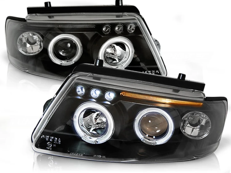 LAMPY PRZEDNIE REFLEKTORY ANGEL EYES BLACK VW PASSAT B5 3B 11.96-08.00
