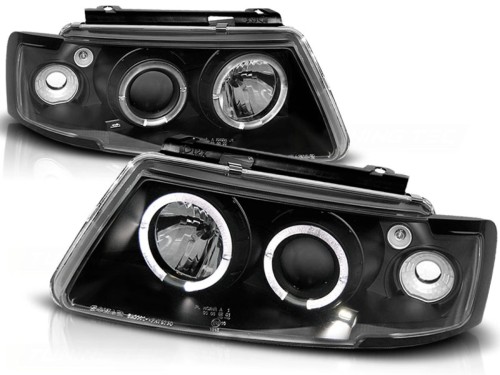 LAMPY PRZEDNIE REFLEKTORY ANGEL EYES BLACK VW PASSAT B5 3B 11.96-08.00 LED