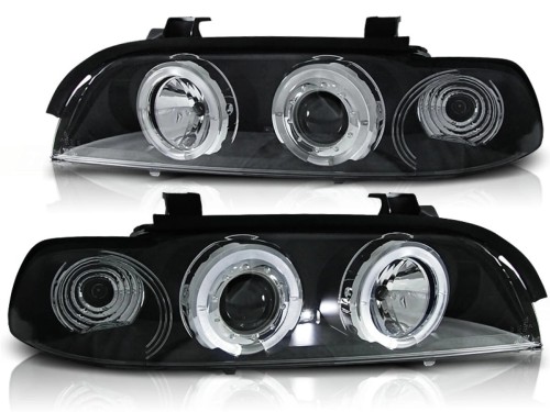LAMPY PRZEDNIE REFLEKTORY ANGEL EYES BLACK BMW SERII 5 E39 95-03 LED