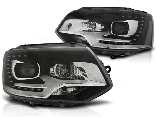 LAMPY PRZEDNIE REFLEKTORY DRL BLACK VW T5 2010-15
